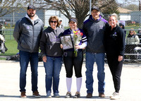 RU Softball Senior Day - Seniors with their parents 2023-24